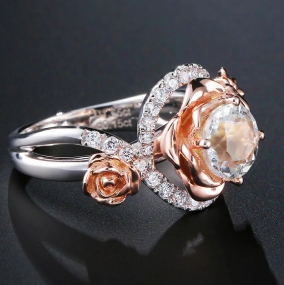 NWOT Rose 1 Karat Topaz Ring Size 7 - Picture 3 of 8